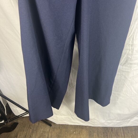 Karl Lagerfeld Navy Blue Wide Leg Sleeveless Jumpsuit Sz 0 Cold Shoulder V Neck - Picture 4 of 10